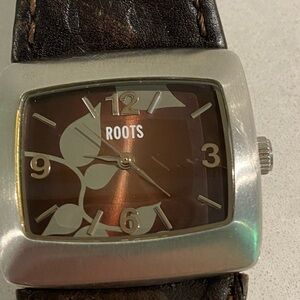 Vintage Roots Stainless Steel Leather Watch
